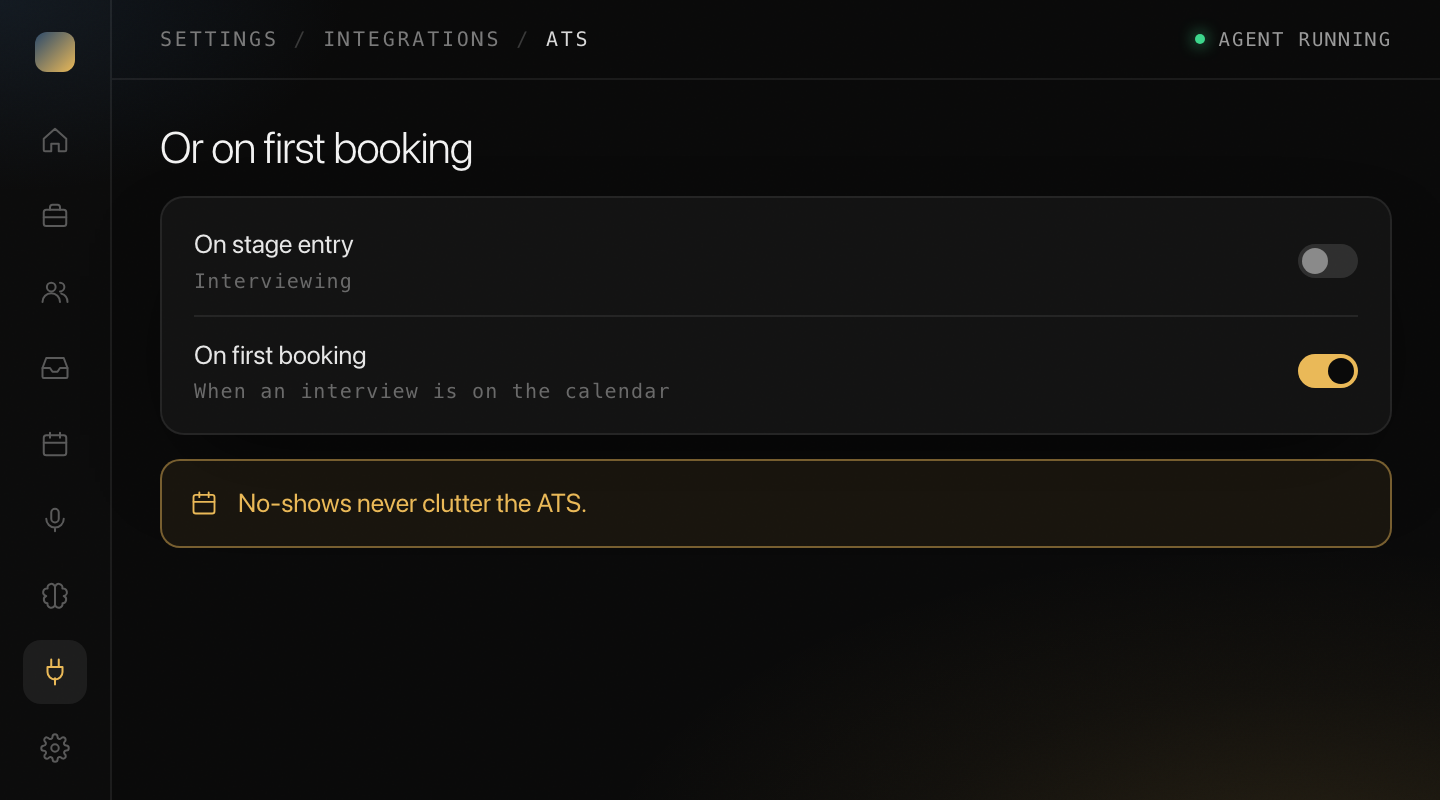 Or on first booking