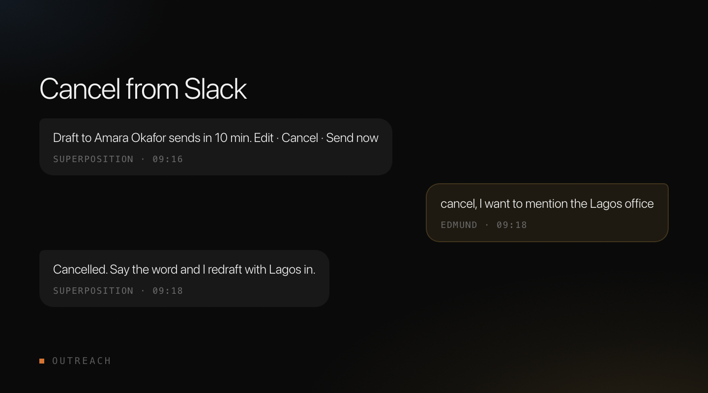 Cancel from Slack