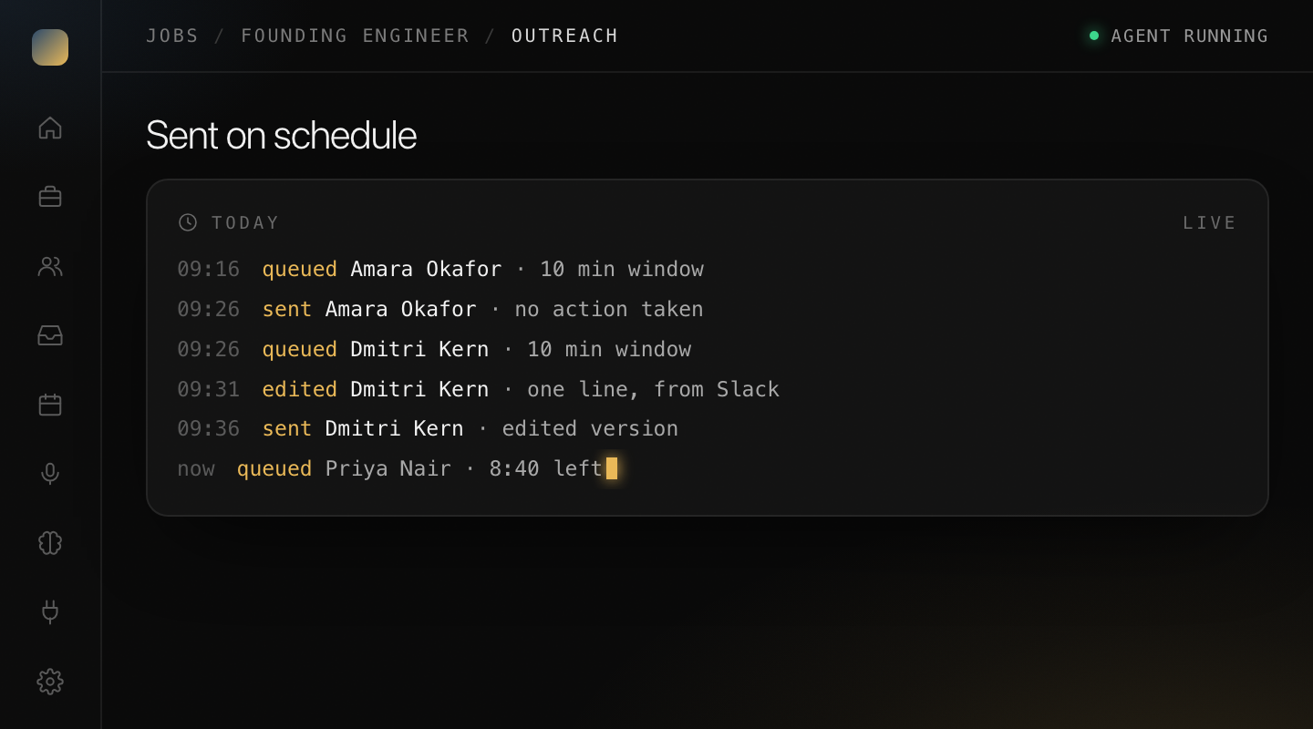 Sent on schedule