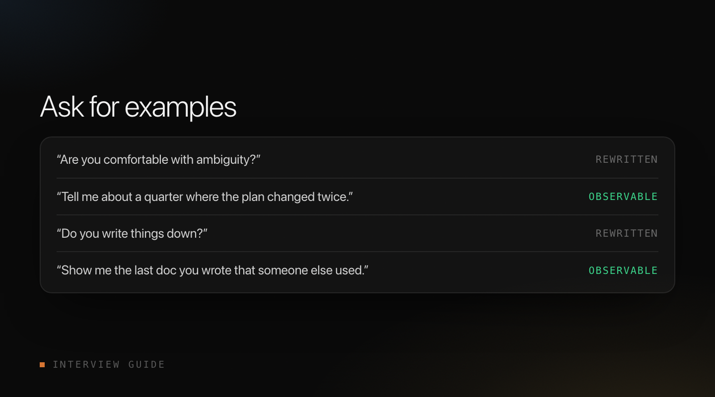 Ask for examples